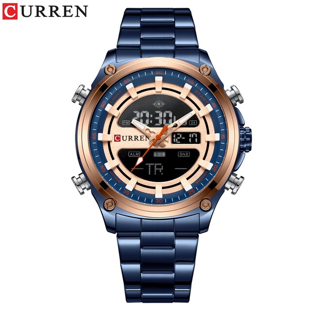 Chronograph 2022 Sports Wrist Watches for Men Waterproof Watches Stainless Steel Wristwatches Quartz Luminous Male Clock - Image 4